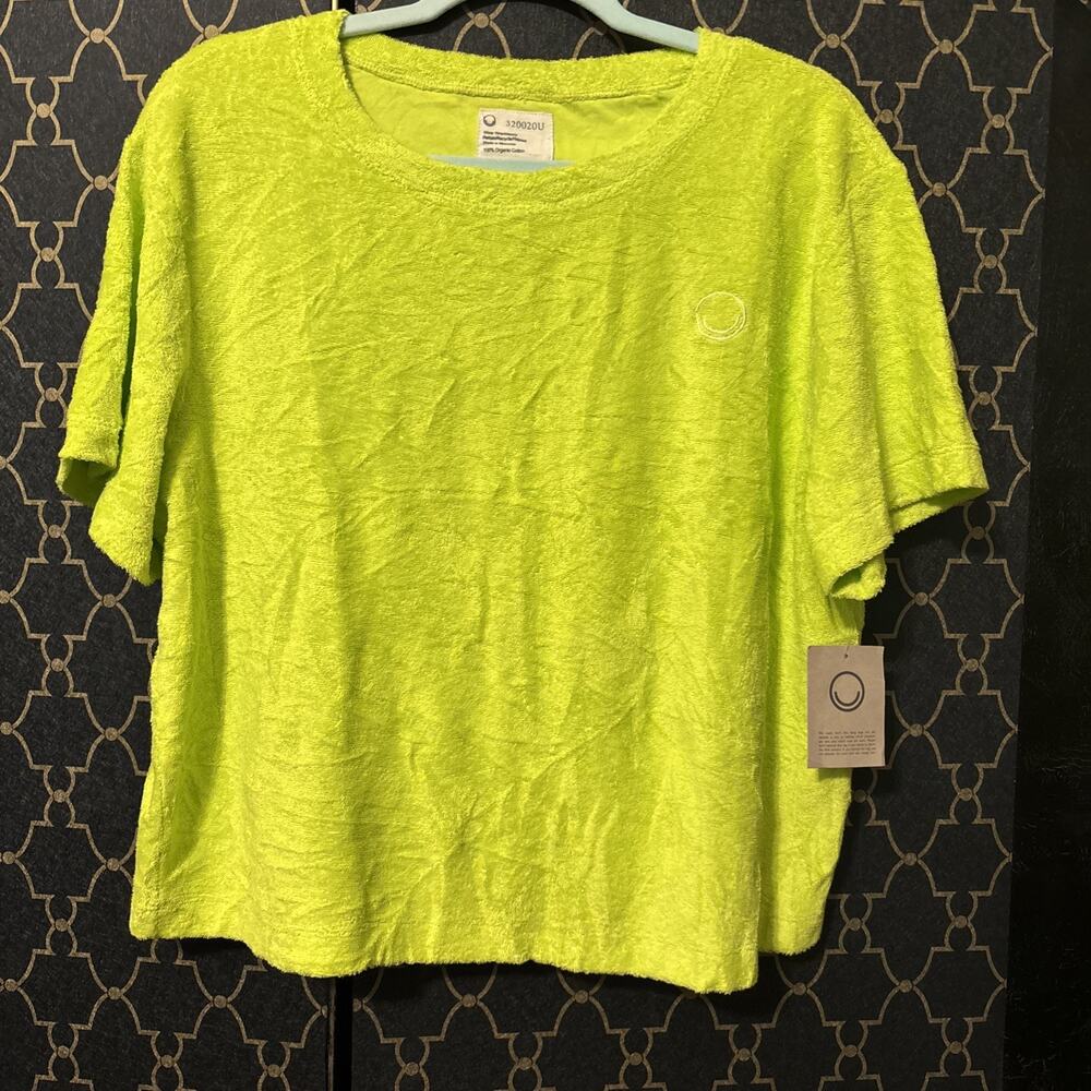 Rays For Days Neon Yellow Terry Box Top Women’s Sz L